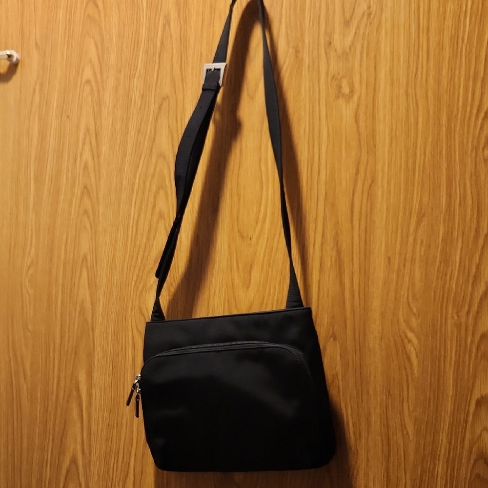Black Nylon Hobo Internatiinal Crossbody Bag
